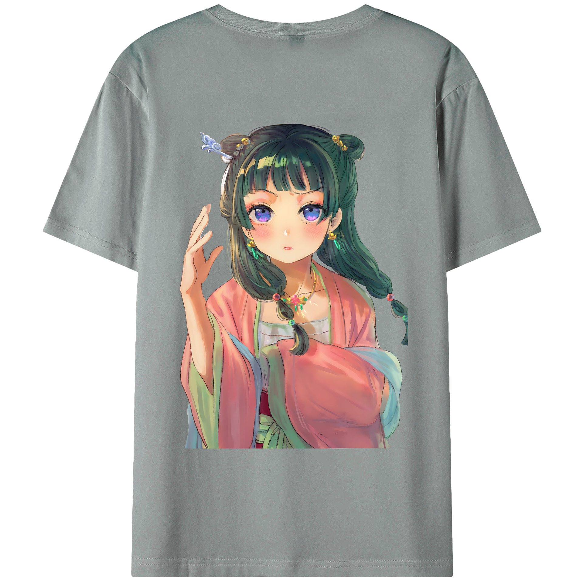 （画像用） 薬屋のひとりごと The Apothecary Diaries 綿100％ メンズ半袖Tシャツ（バックプリント） 通気性